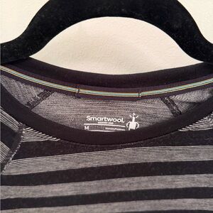 Smartwool Black and Gray Striped Tee